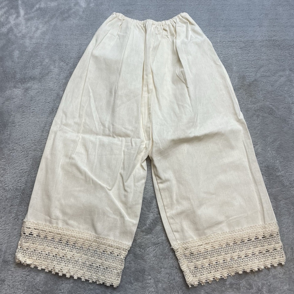 Victorian Doll Pantaloons Bloomers Ecru Cream Ruffle Lace Trim Elastic Waist